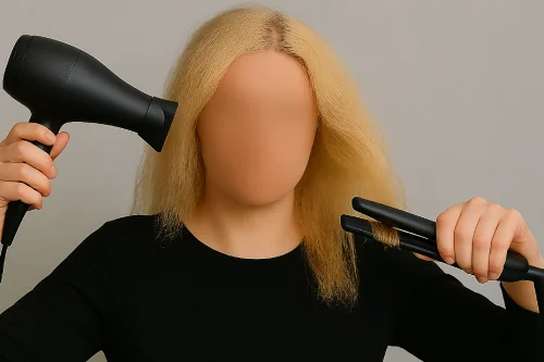 تاثیر حرارت اتو و سشوار بر موی دکلره
